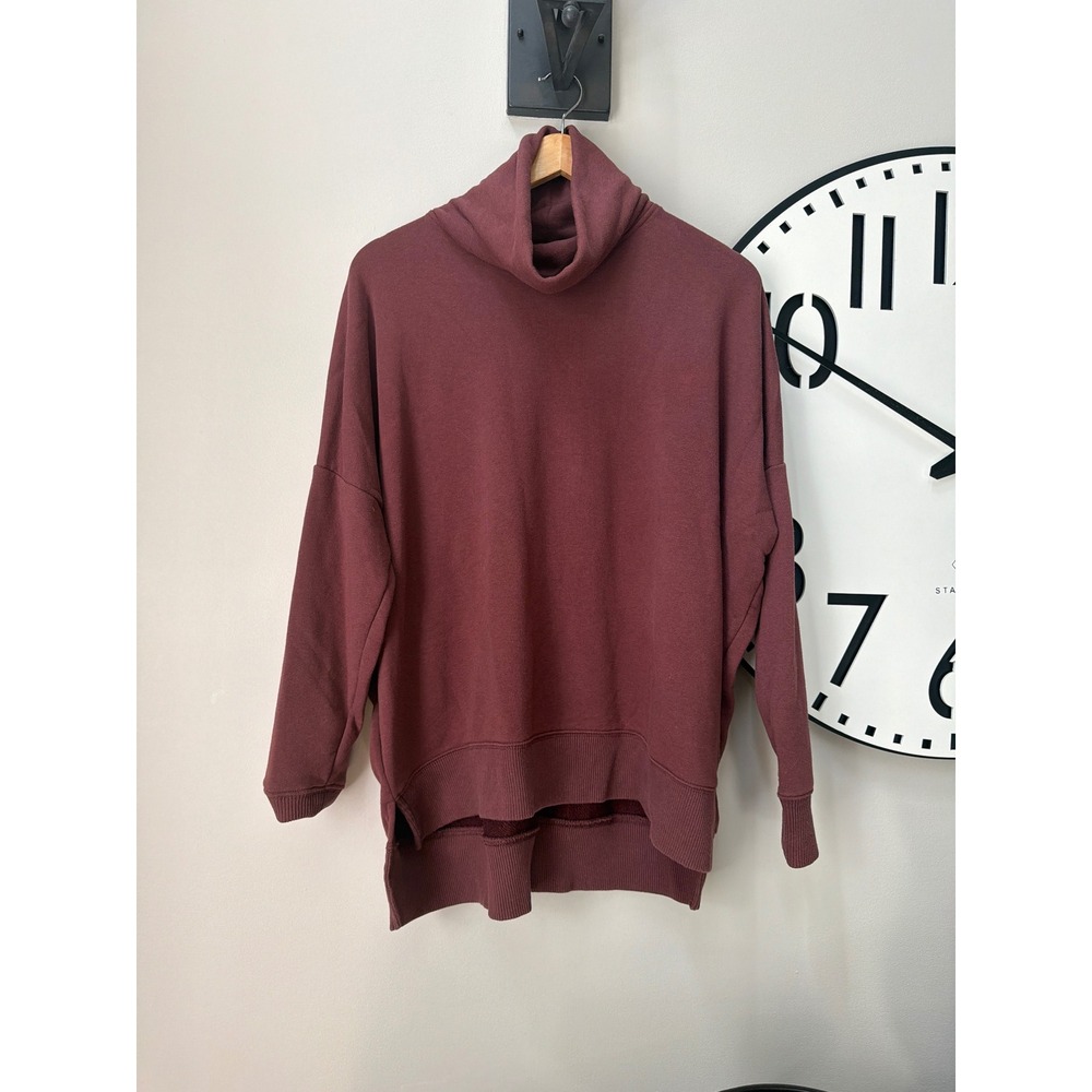 Aerie Turtleneck Oversized Pullover Tunic SZ S Sweatshirt Long Sleeve Purple Top